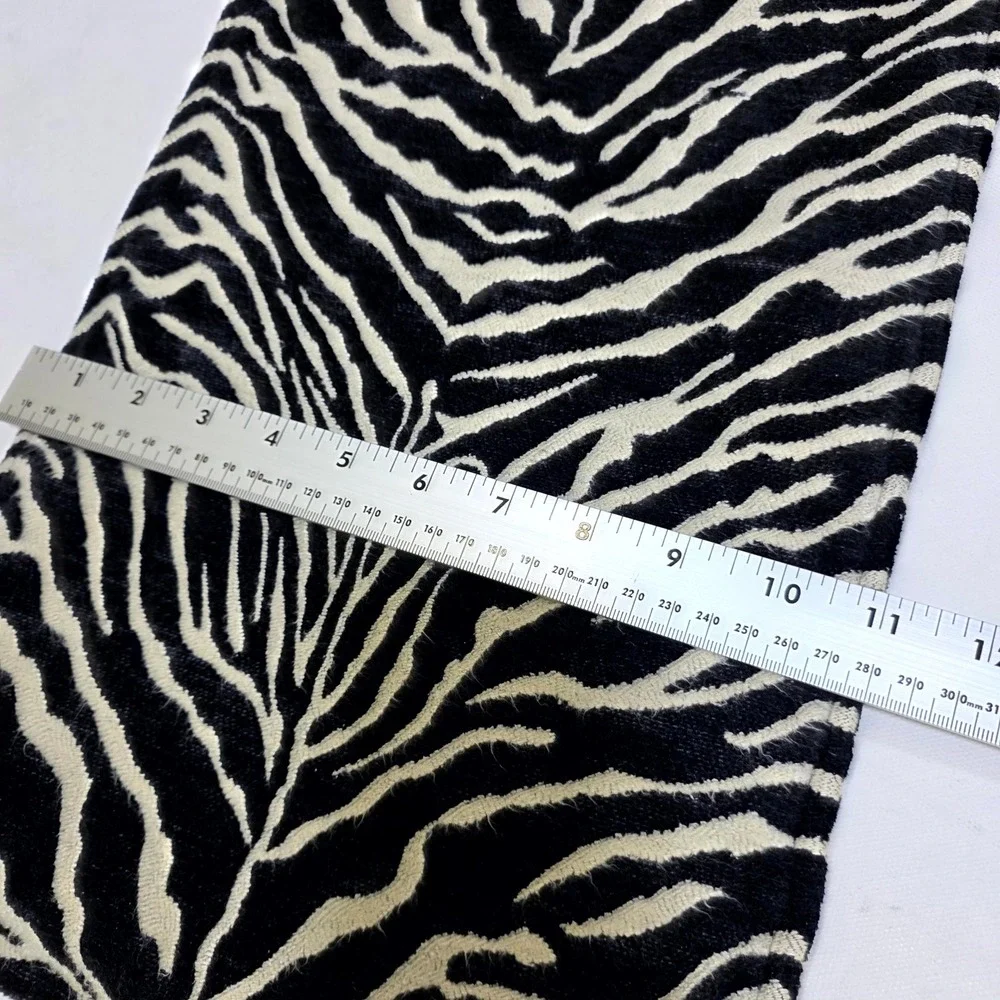 Luxury Modern Table Runner 50x11 Black White Zebra Print Cut Velvet Decor Safari